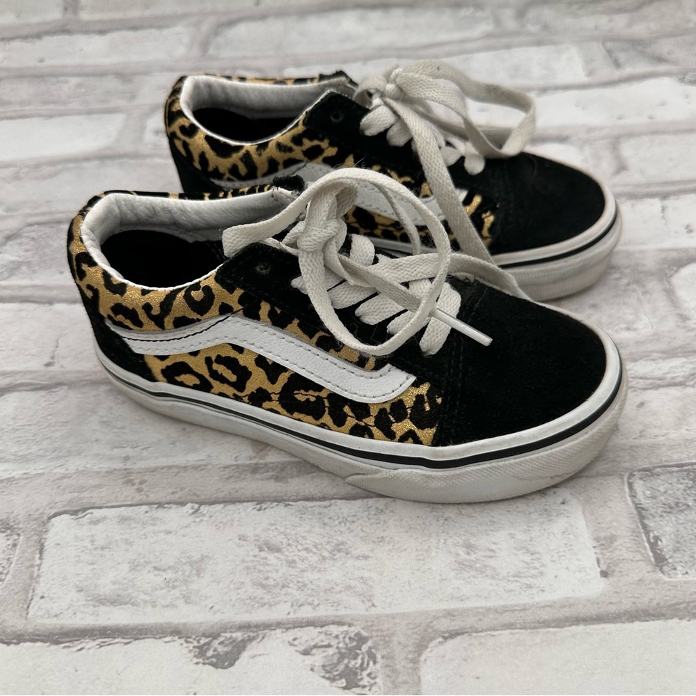 Vans Kids Old Skool Leopard Shoe Animailer Brown Leopard - Picture 1 of 8